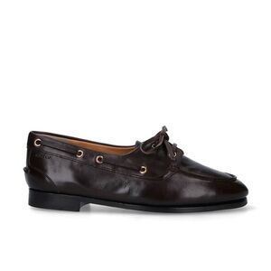 Bally ‘Pathy’ Black Leather Loafers, women’s, with gold detailing